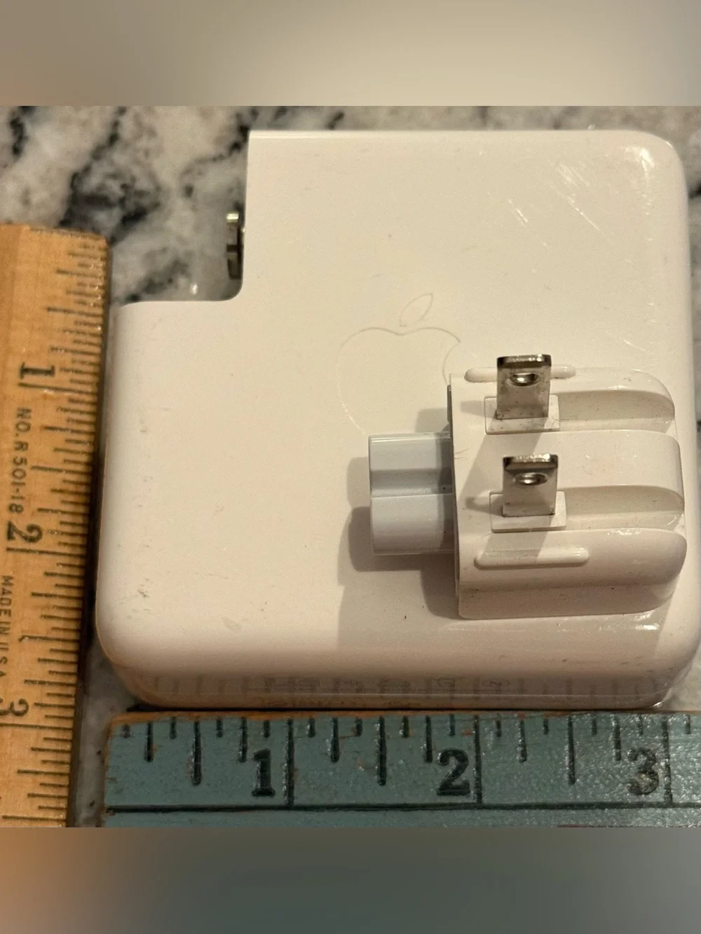 Apple White MacBook Power Adapter Block with Foldable Prongs